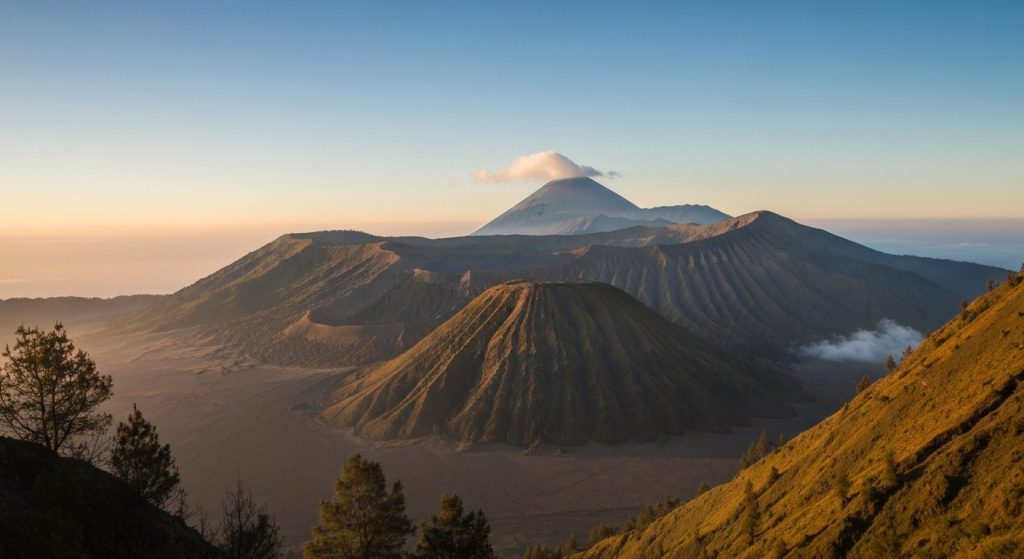 best sunrise viewpoint mount bromo — Photorealistic editorial travel photograph relevant to: The dedicated Mount Bromo s