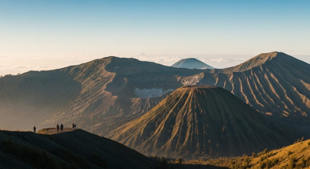 bromo ijen tour — Photorealistic editorial travel photograph relevant to: The dedicated Mount Bromo sunrise & jeep tour