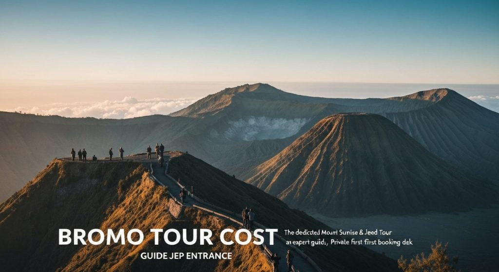 bromo tour cost breakdown guide jeep entrance — Photorealistic editorial travel photograph relevant to: The dedicated Mo
