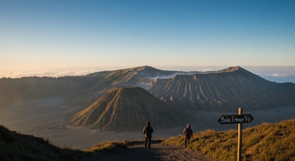 bromo entrance fee — Photorealistic editorial travel photograph relevant to: The dedicated Mount Bromo sunrise & jeep to