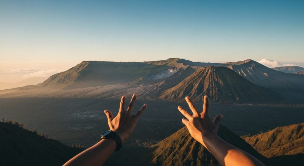 mount bromo tour from surabaya — Photorealistic editorial travel photograph relevant to: The dedicated Mount Bromo sunri
