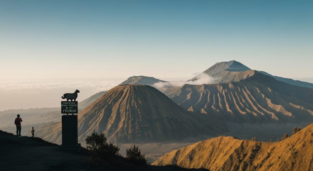 how to get to mount bromo from bali — Photorealistic editorial travel photograph relevant to: The dedicated Mount Bromo