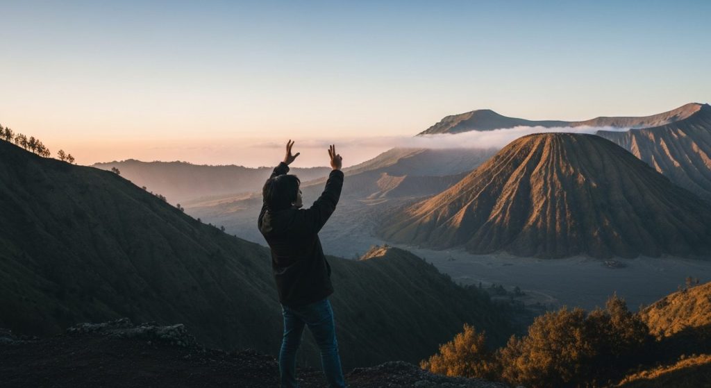 mount bromo midnight tour — Photorealistic editorial travel photograph relevant to: The dedicated Mount Bromo sunrise &