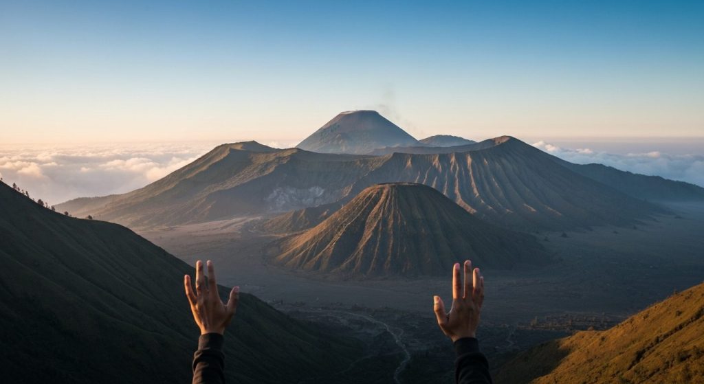 mount bromo sunrise tour — Photorealistic editorial travel photograph relevant to: The dedicated Mount Bromo sunrise & j