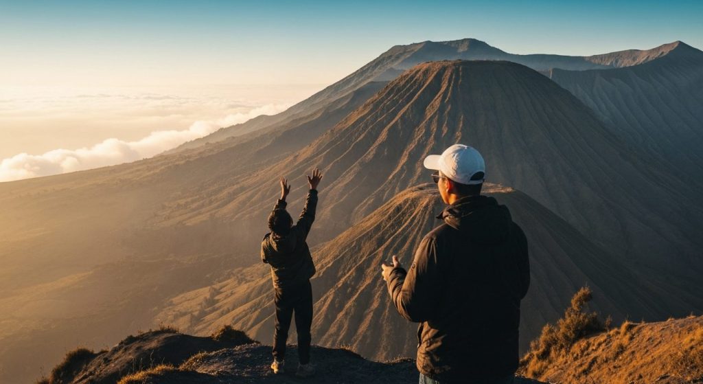 what to wear mount bromo tour — Photorealistic editorial travel photograph relevant to: The dedicated Mount Bromo sunris